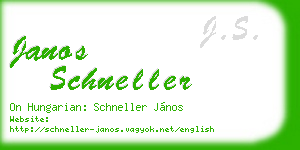 janos schneller business card